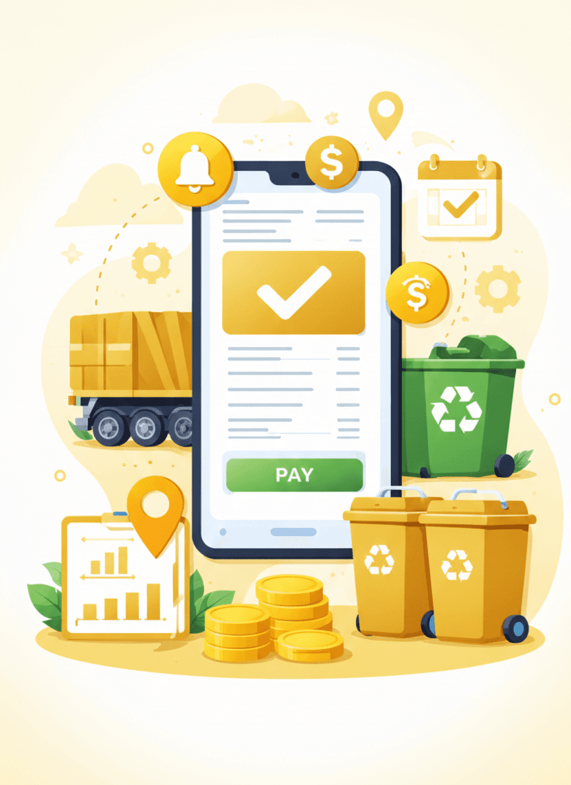 Waste management billing illustration from Sikika WordPress site