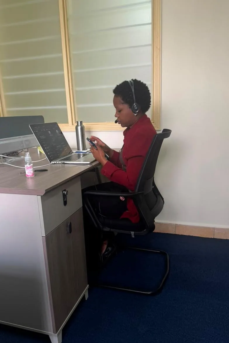 A call agent making calls for marketing